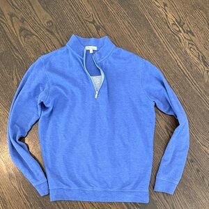 Peter Millar Men's Blue Quarter-Zip Sweater